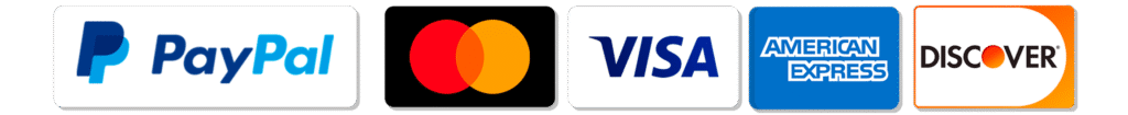 Accepted payment methods: PayPal, Mastercard, Visa, American Express, Discover